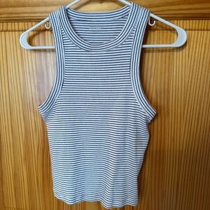 Old Navy Black and White Striped Tank Top